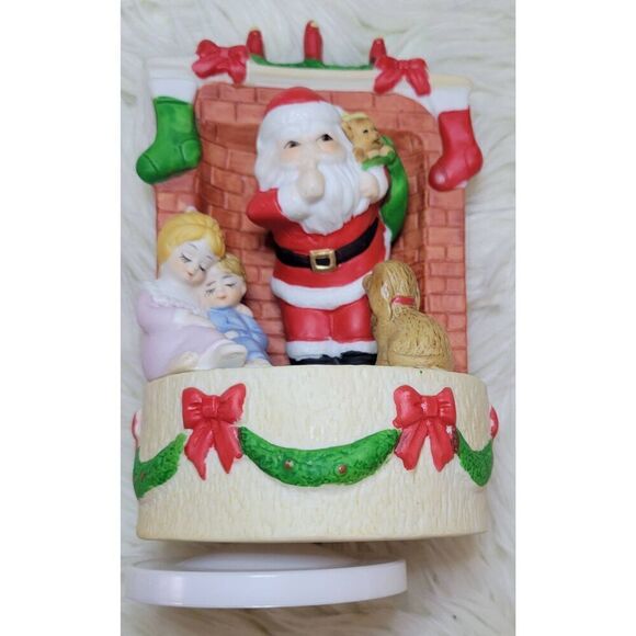 Vintage Santa Claus Ceramic Revolving Music box “Santa Claus Is Coming..” - Picture 3 of 8